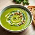 Broccolisoep met pesto en volkorentoast