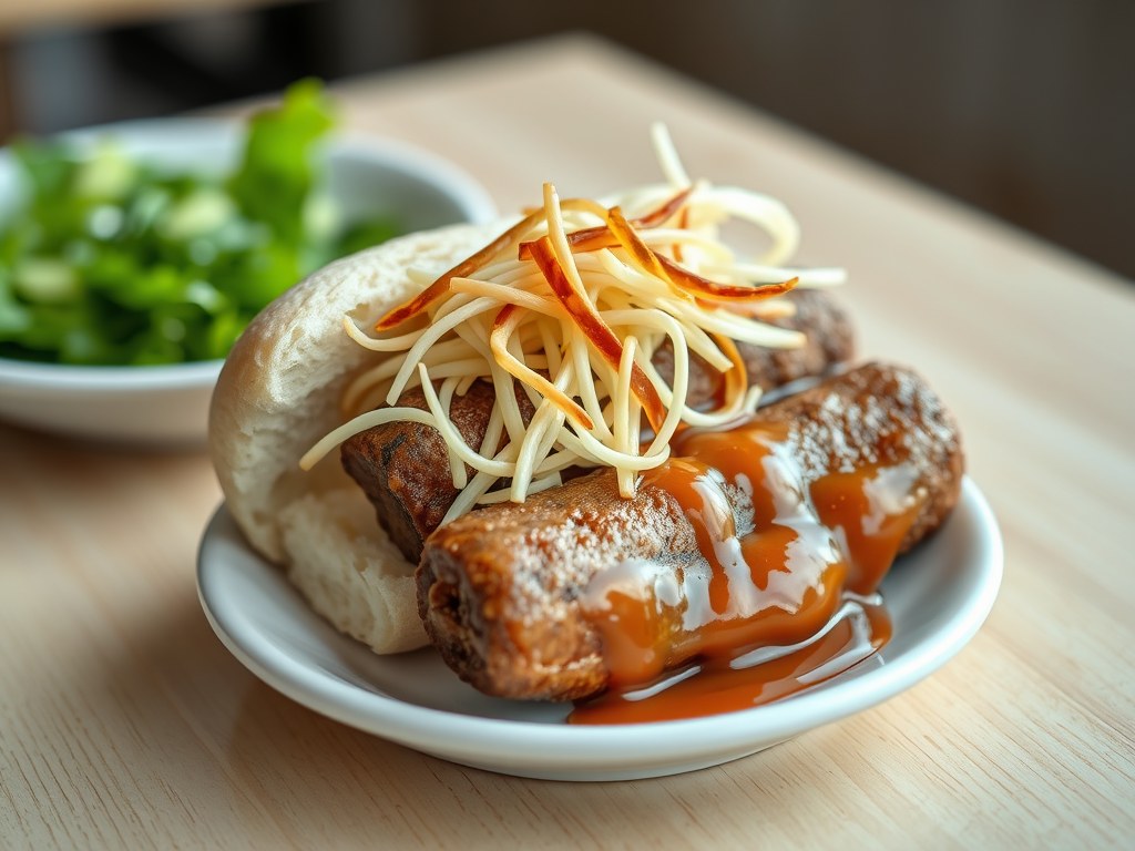 Broodje frikandel anders, AI-gegenereerde illustratie
