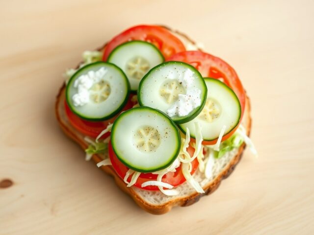 Broodje gezond met ijsbergsla en roomkaas light