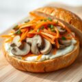 Broodje gezond met wortel en champignon