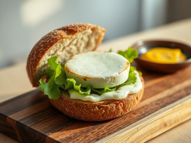 Broodje met warme geitenkaas