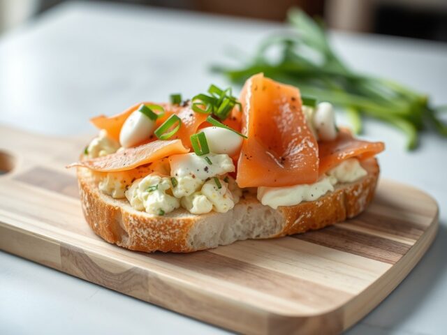 Broodje romige zalm ei