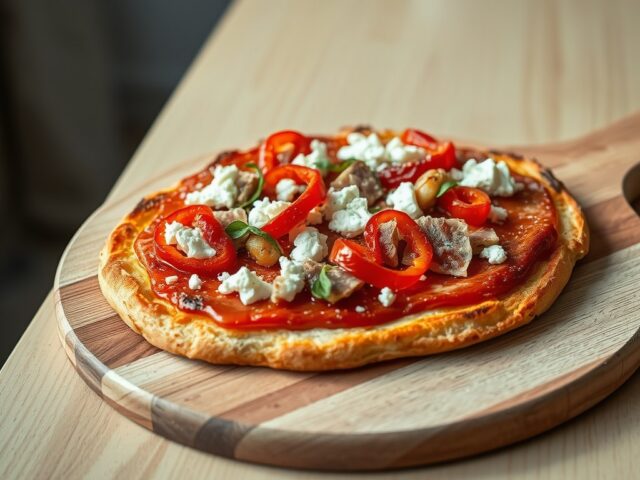 Broodpizza met Peppadew