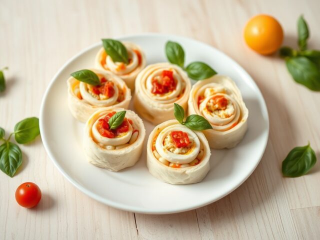Broodrolletjes met ei en basilicum