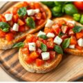 Bruchetta met tomaat, basilicum en mozzarella