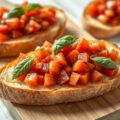 Bruchetta met tomaten en basilicum