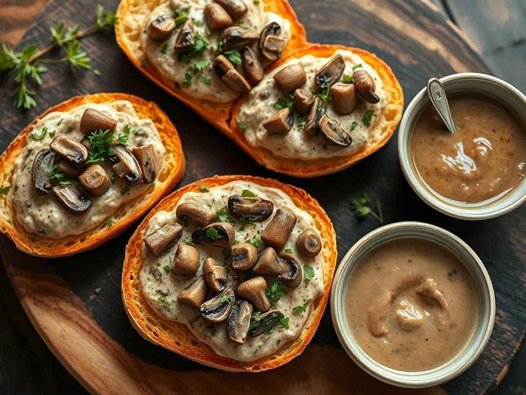 Bruchette AI Funghi, AI-gegenereerde illustratie