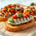 Bruschetta met gegrilde sardines