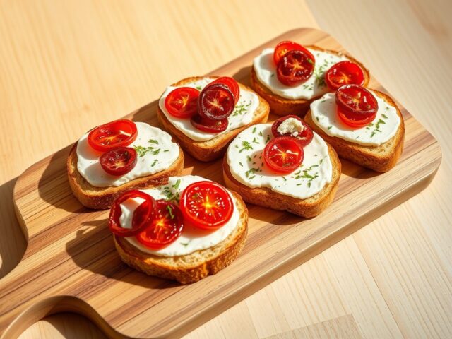 Bruschetta met geitenkaas en tomaat
