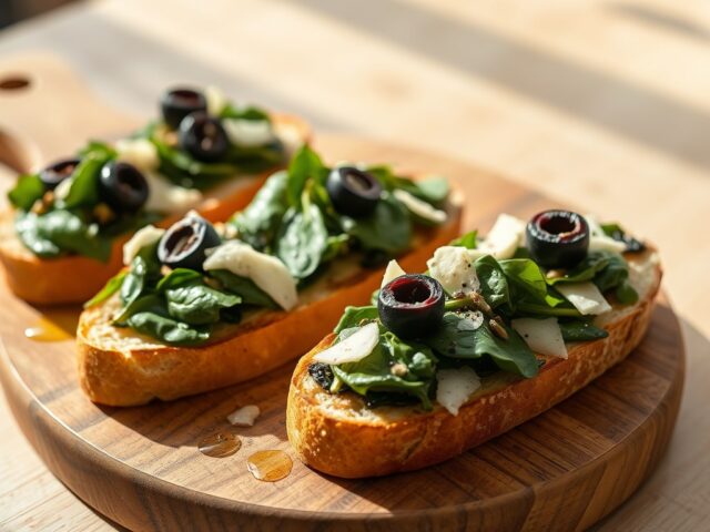 Bruschetta met spinazie