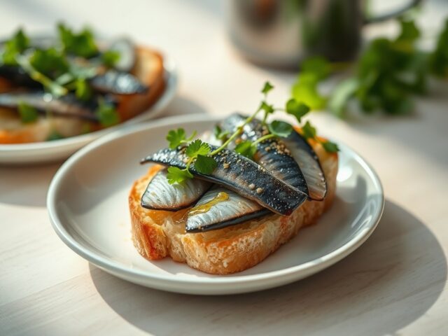 Bruschette met sardientjes