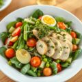 Caesarsalade met kip groene pesto