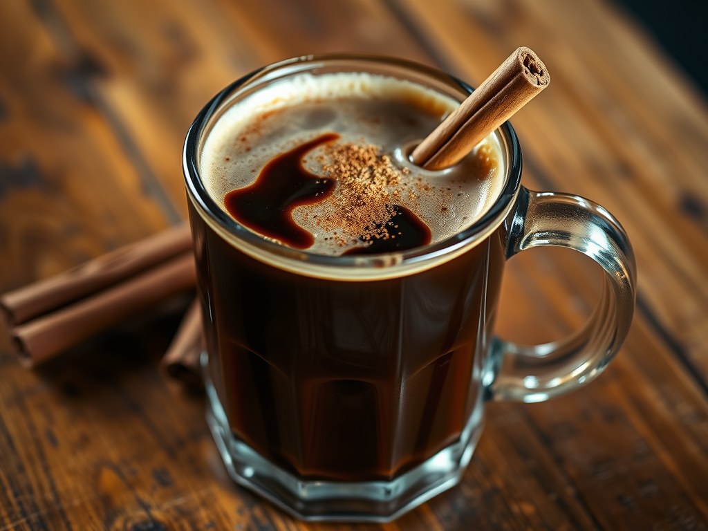 Café mexicano met chocola en koffielikeur, AI-gegenereerde illustratie