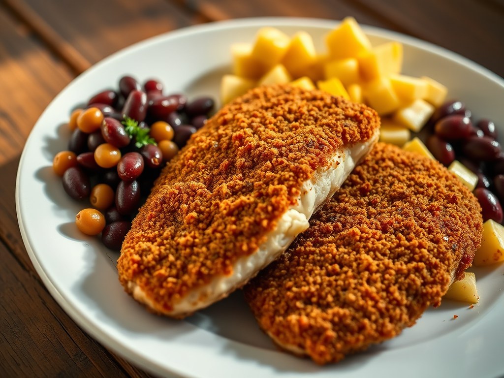 Cajun Crumble Fish, AI-gegenereerde illustratie