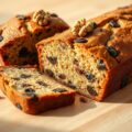 Cake met banaan, chocolade en walnoten