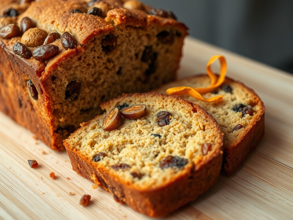 Cake met dadels en gedroogde vijgen, AI-gegenereerde illustratie