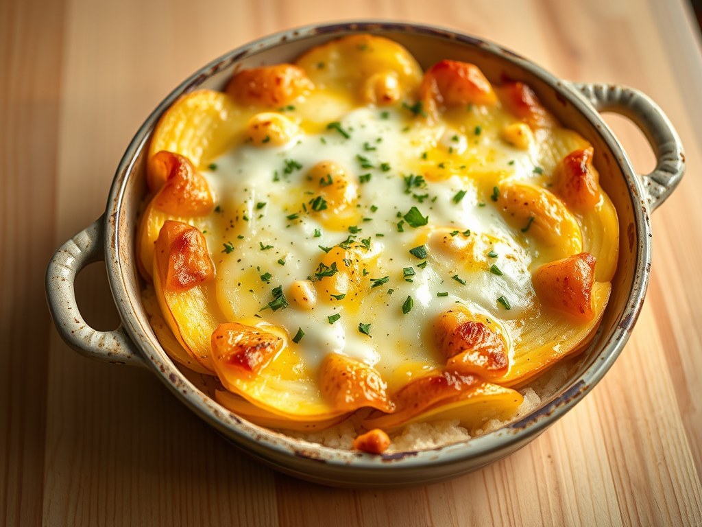 Camping gratin, AI-gegenereerde illustratie