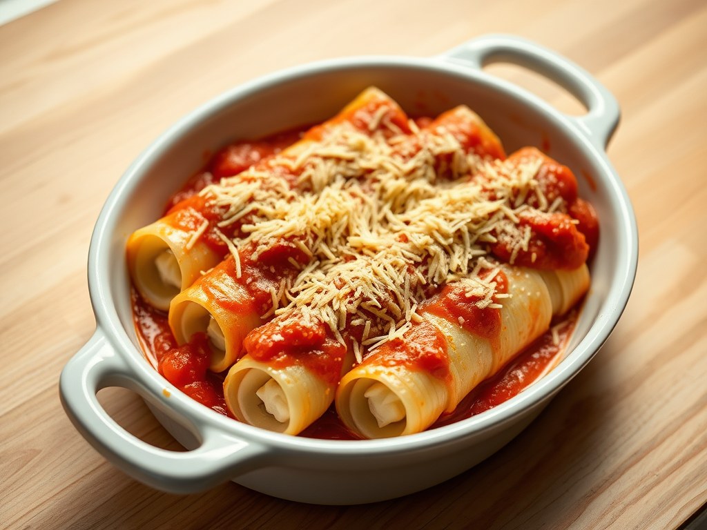 Cannelloni met Andijvie en Ricotta, AI-gegenereerde illustratie