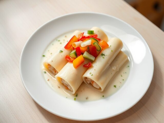 Cannelloni met krab en groentegarnituur