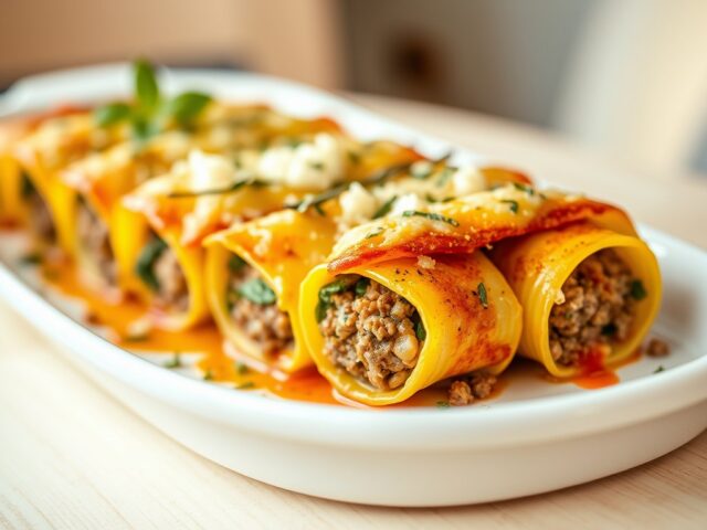 Cannelloni met pittige gehaktvulling