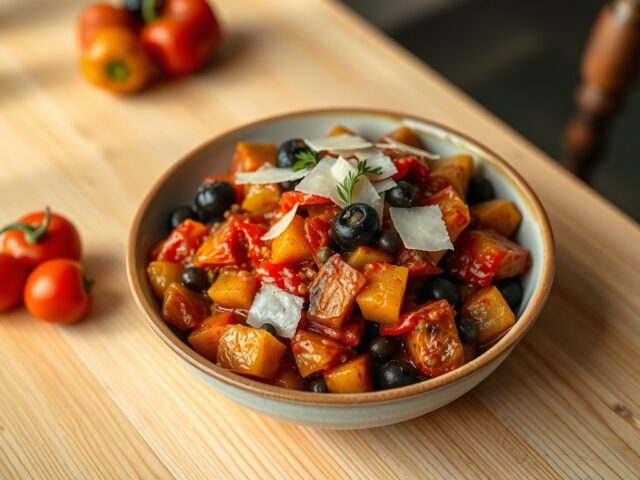 Caponata met Parmezaanse kaas