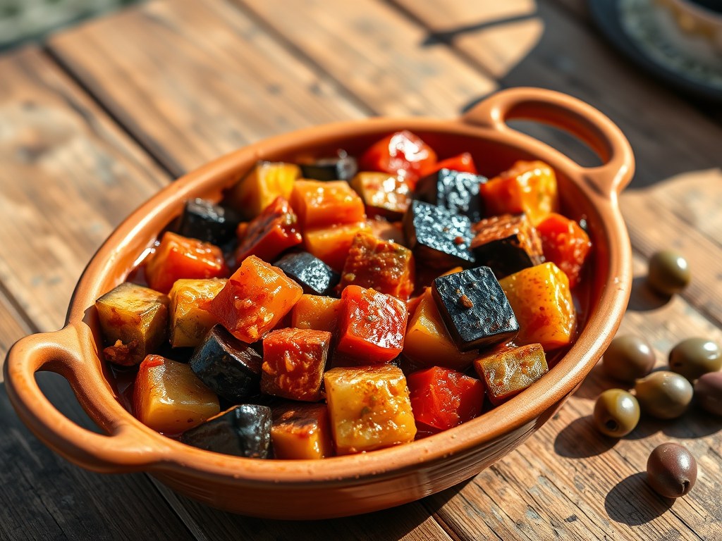 Caponata Siciliana, AI-gegenereerde illustratie