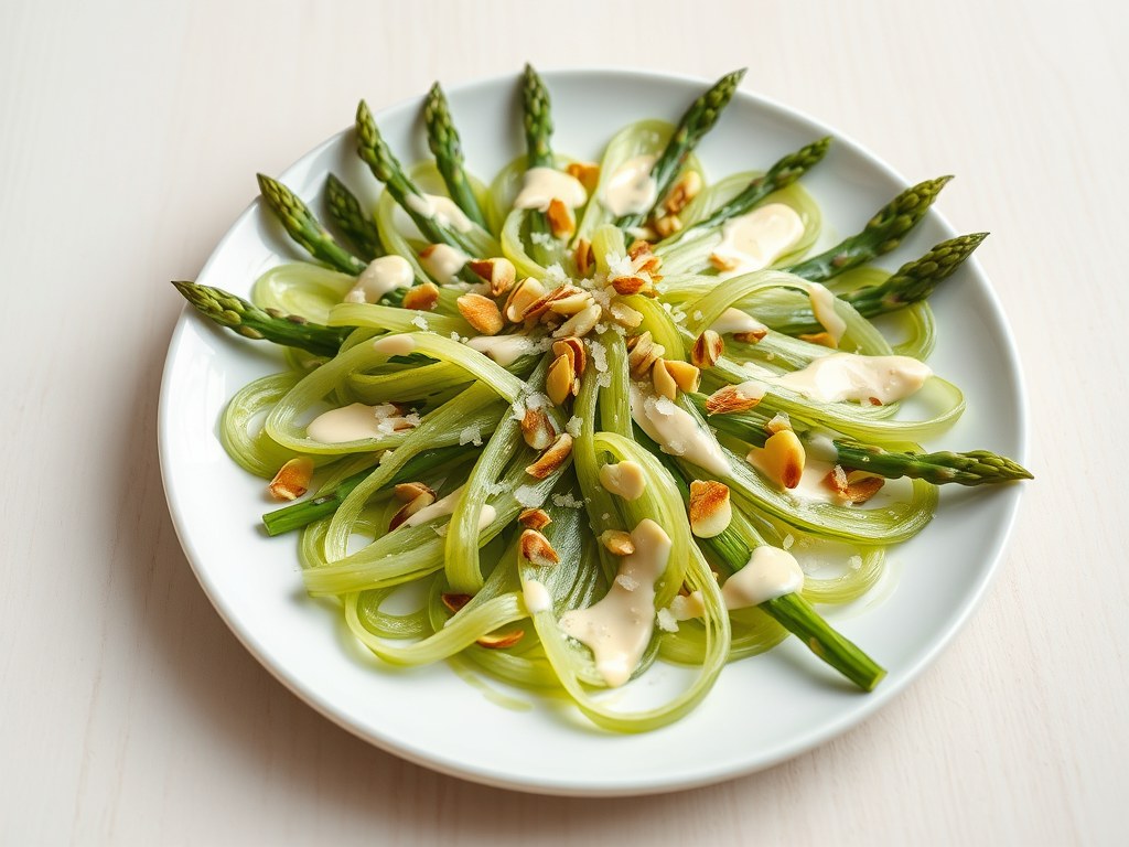 Carpaccio van asperges, AI-gegenereerde illustratie