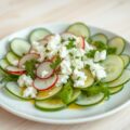 Carpaccio van komkommer met geitenkaas