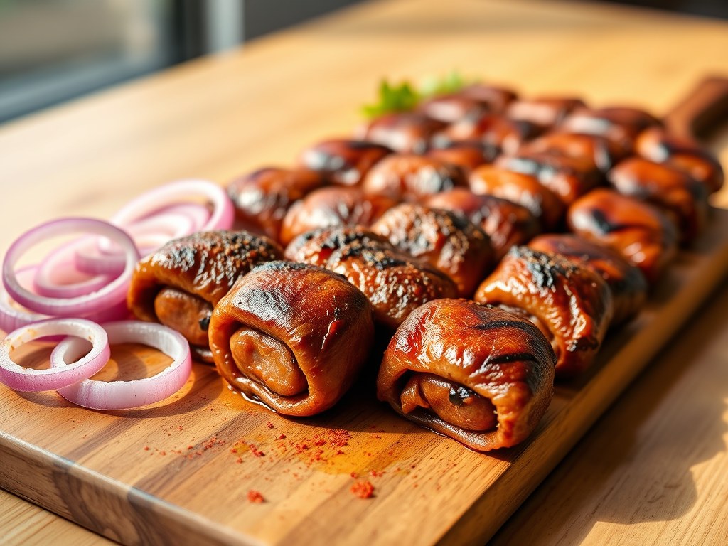 Cevapcici (hongaarse gehaktrolletjes), AI-gegenereerde illustratie