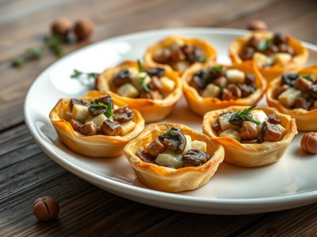 Champignon met hazelnootpasteitjes(-taartjes)