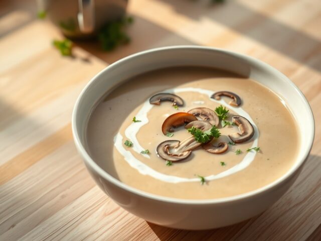 Champignoncrèmesoep (Velouté de champignons)
