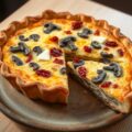 Champignonquiche met gedroogde tomaten en brie