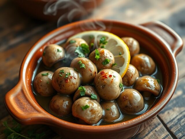 Champignons in knoflooksaus (Champiñones al Ajillo)