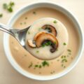 Champignonsoep met witte wijn en peterselie