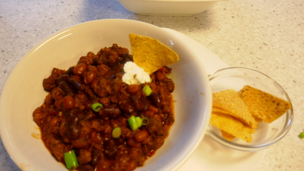 Chili met rundergehakt en warme kruiden uit de slowcooker