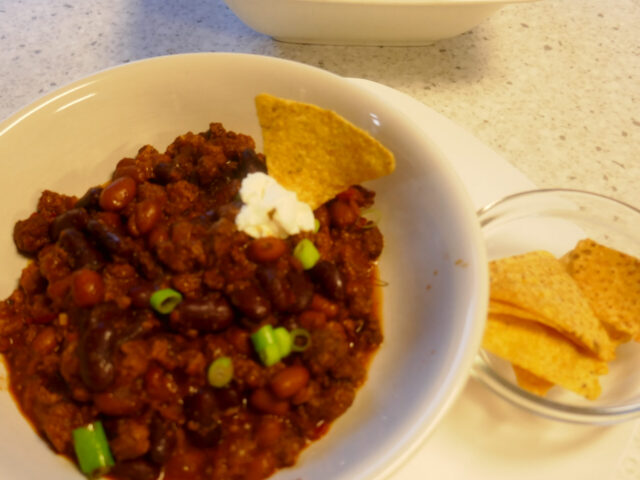 Chili met rundergehakt en warme kruiden uit de slowcooker
