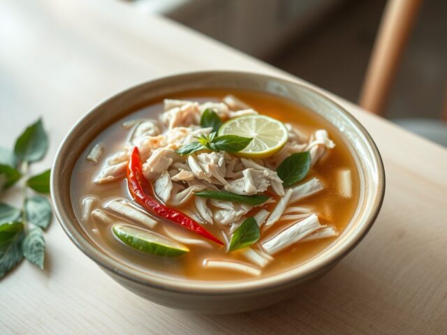 Chinees-Indische kippen-groentensoep
