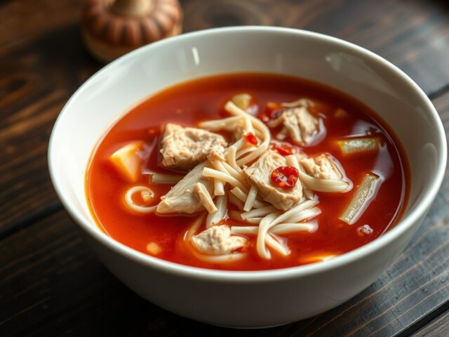 Chineese zoet/zure kippen- tomatensoep