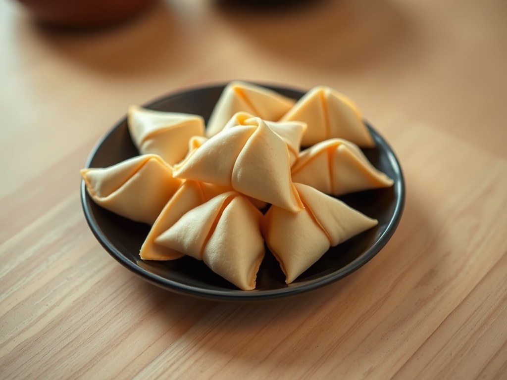Chinese fortune cookies (gelukskoekjes), AI-gegenereerde illustratie
