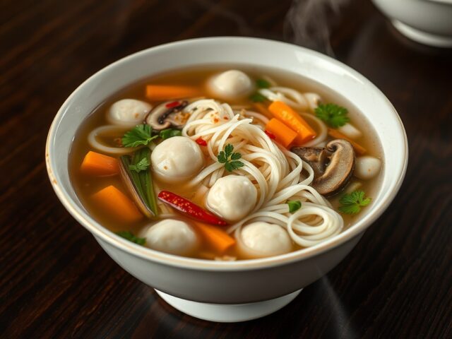 Chinese groentesoep met balletjes