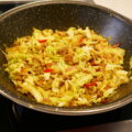Chinese kool met gehakt en spekjes uit de wok