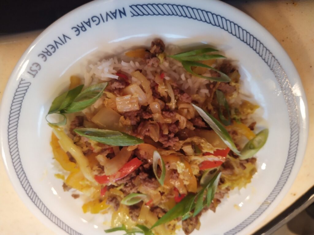 Chinese kool met paprika en gehakt