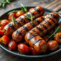 Chipolata’s met kerstomaten, honing en rozemarijn