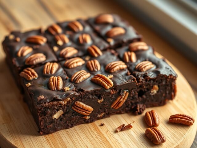 Choco gebak met pecannoten