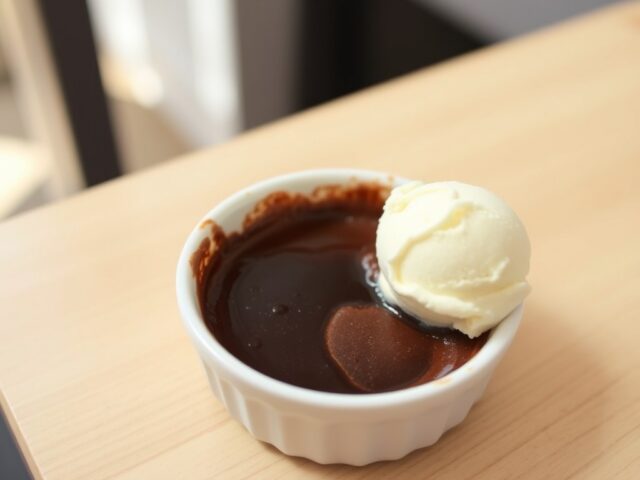 Chocolade crème brûlée met vanille ijs