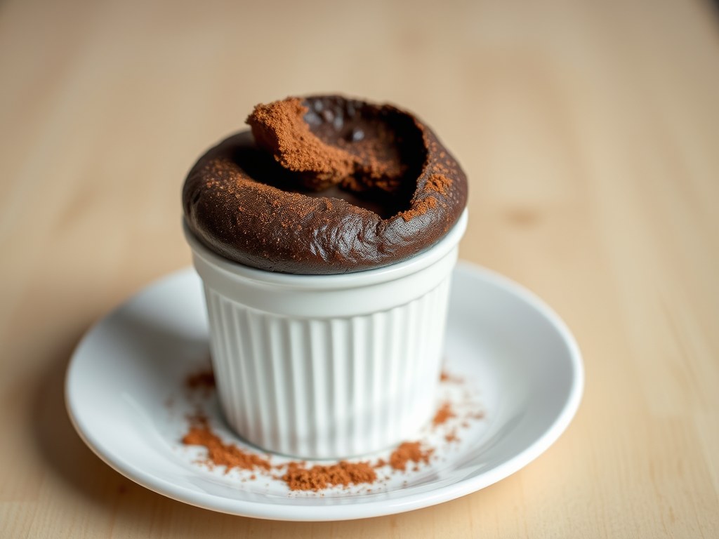 Chocolade Soufflé, AI-gegenereerde illustratie