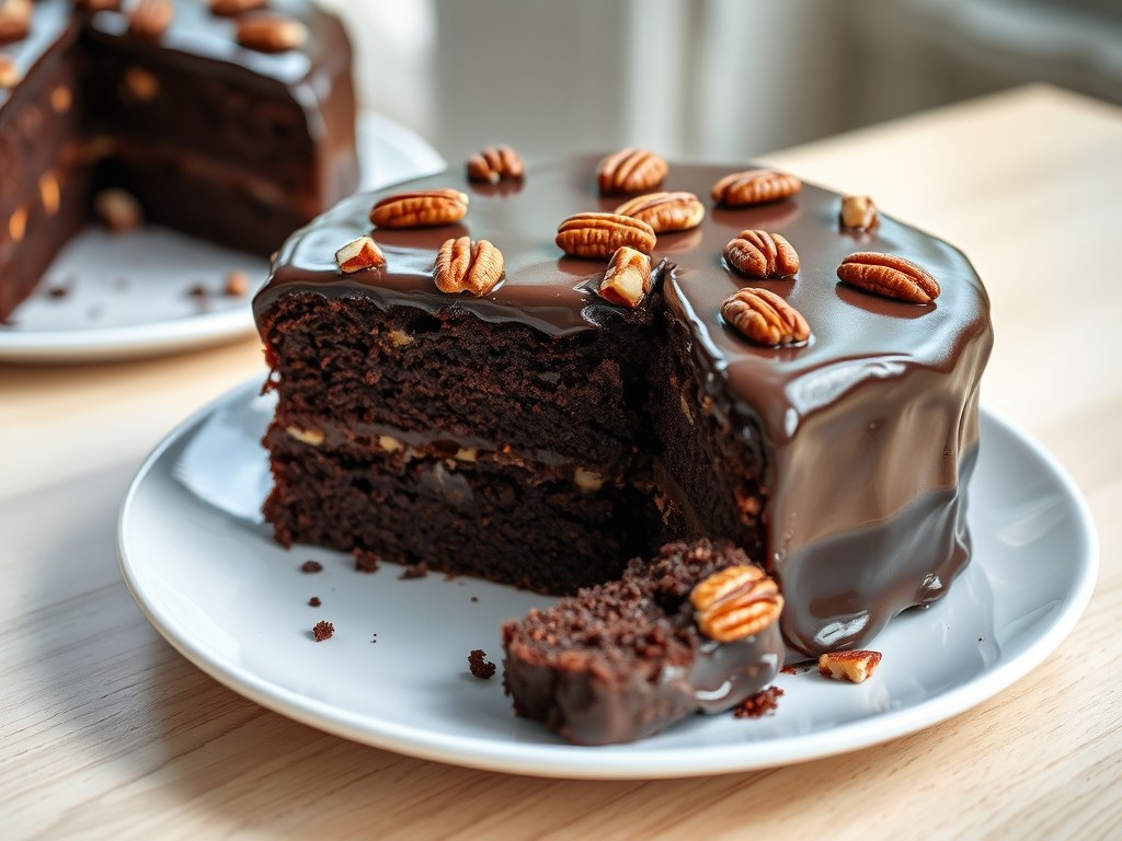 Chocolade taart, AI-gegenereerde illustratie