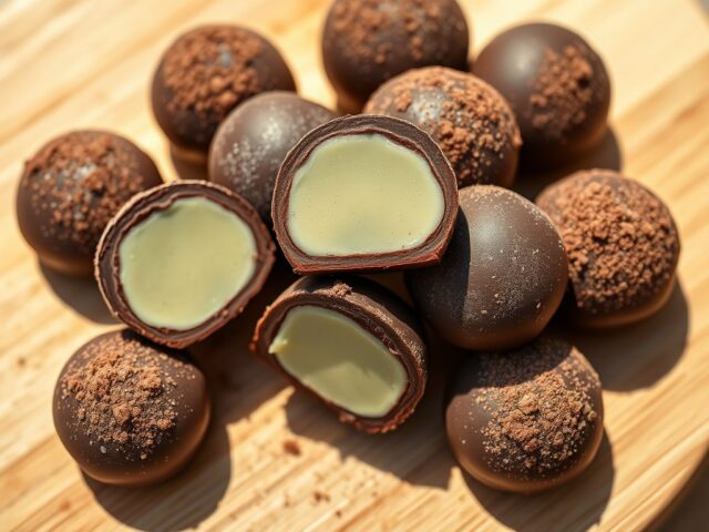 Chocolade truffels met groene thee