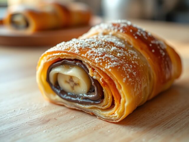 Chocoladebroodje met banaan