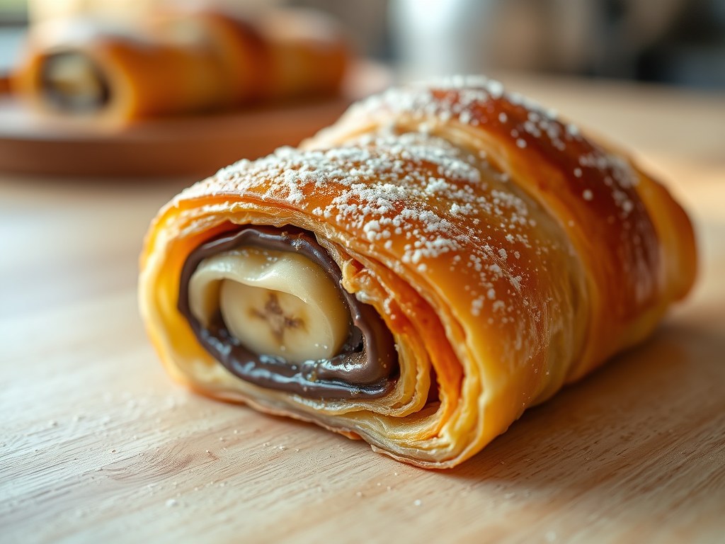 Chocoladebroodje met banaan, AI-gegenereerde illustratie